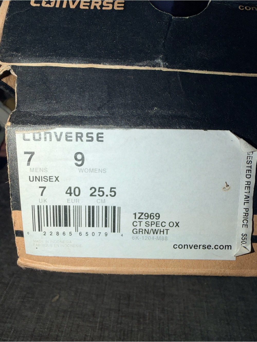 Converse Chuck Taylor All Star Spec Ox Green Low Top Sneakers Men’s 7 Women’s 9 - Picture 8 of 8